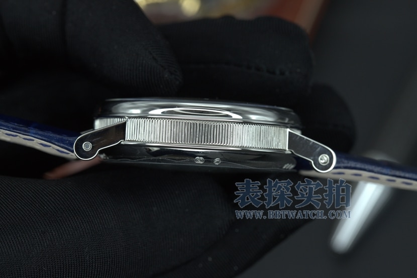 ZF Breguet watch blue gold engraved dialleather strap model 7097BB/GY/9WU side view