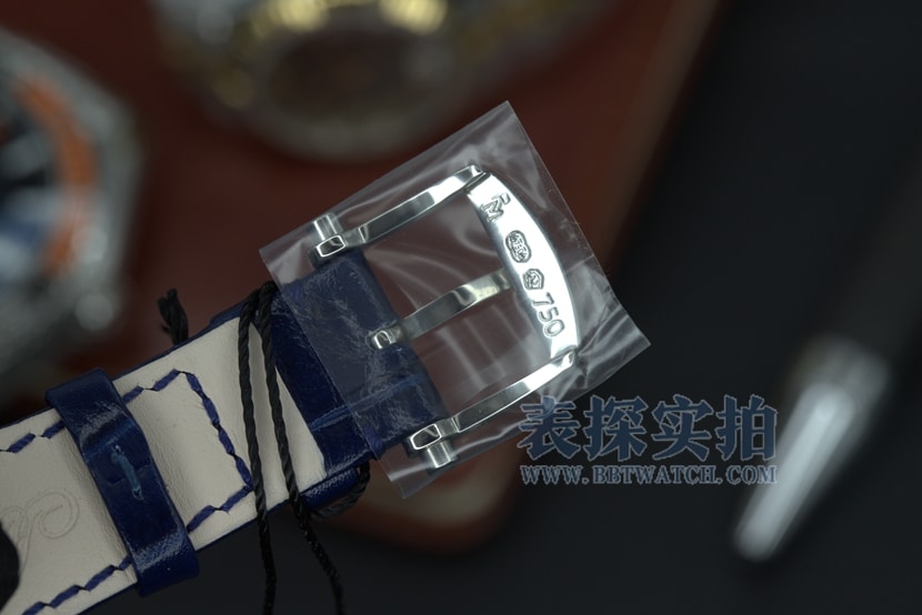 ZF Breguet watch blue gold engraved dialleather strap model 7097BB/GY/9WUclasp picture