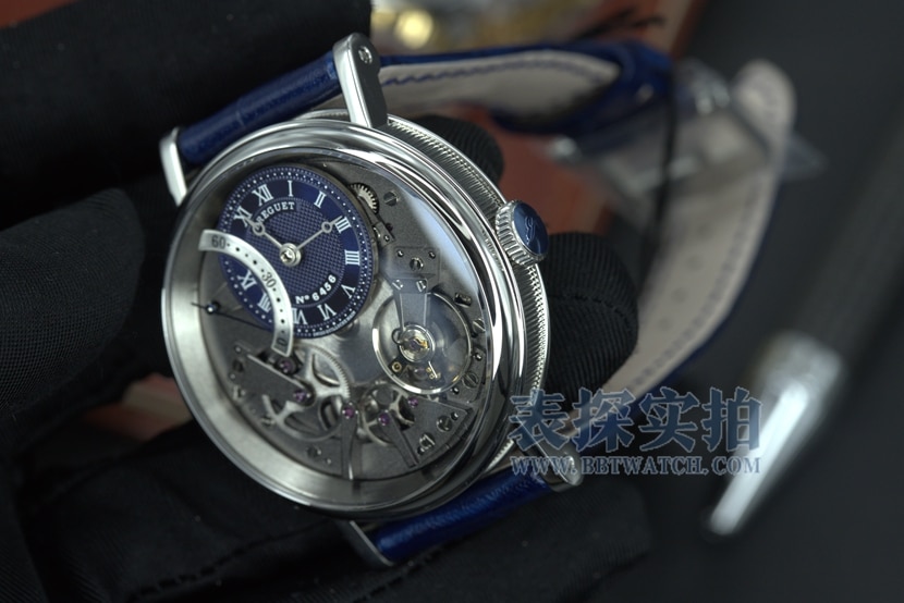 ZF Breguet watch blue gold engraved dialleather strap model 7097BB/GY/9WU front view