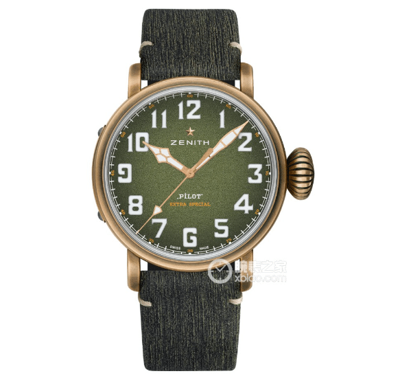 XF Pilot Zenith collectible watches khaki green grained disk belt model 29.2430.679/63.I001