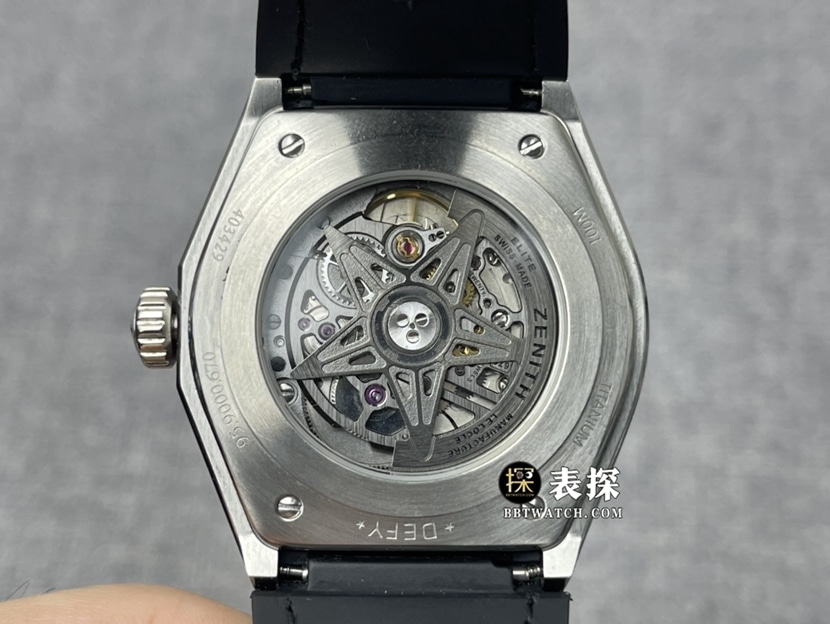 LF men's Zenith watch hollow plate leather strap model 95.9000.670/78.R584movement picture