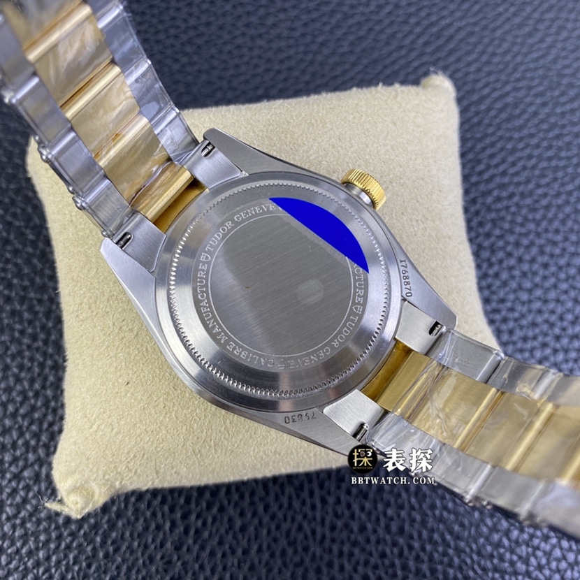 ZF Biwan Tudor1:1replica watch black dial root beer ring steel bracelet model M79833MN-0001 back view