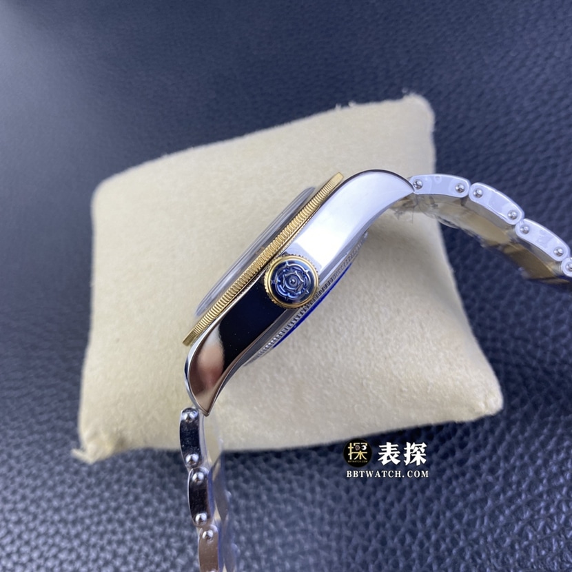 ZF Biwan Tudor1:1replica watch black dial root beer ring steel bracelet model M79833MN-0001 side view