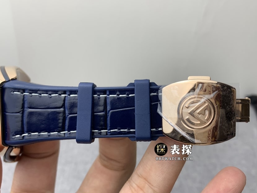 ABF men's Frank Muller watch blue dial gold leather strap model bracelet picture