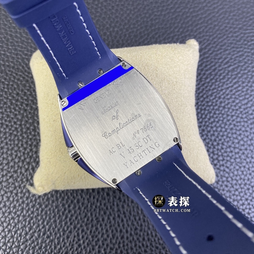 ZFV45 series Frank Muller watch blue dialleather strap model SC DT YACHTING OG back view