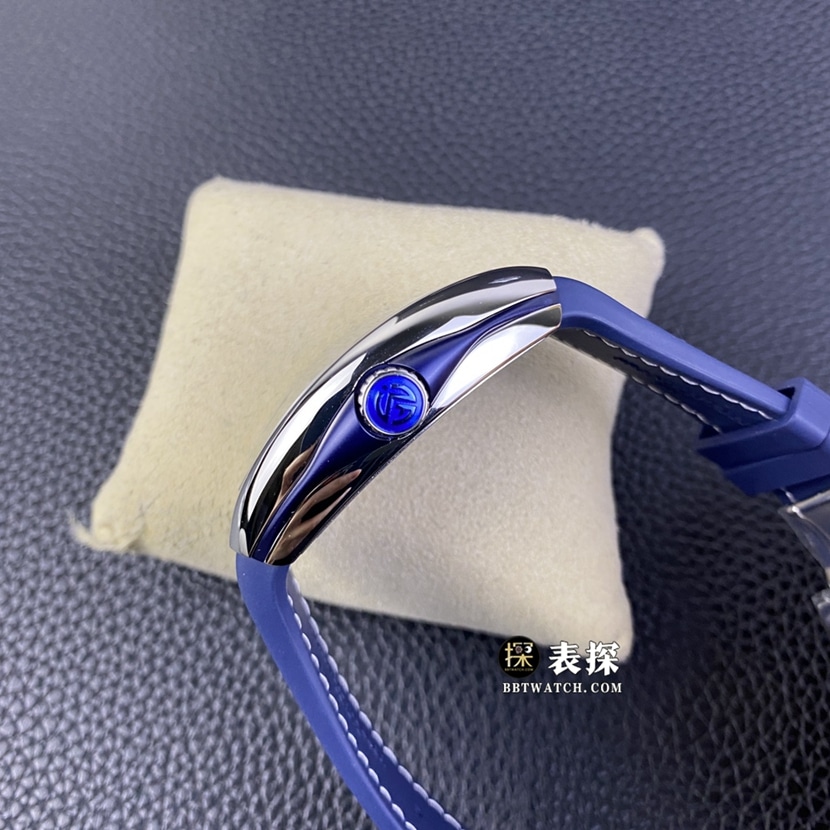ZFV45 series Frank Muller watch blue dialleather strap model SC DT YACHTING OG side view