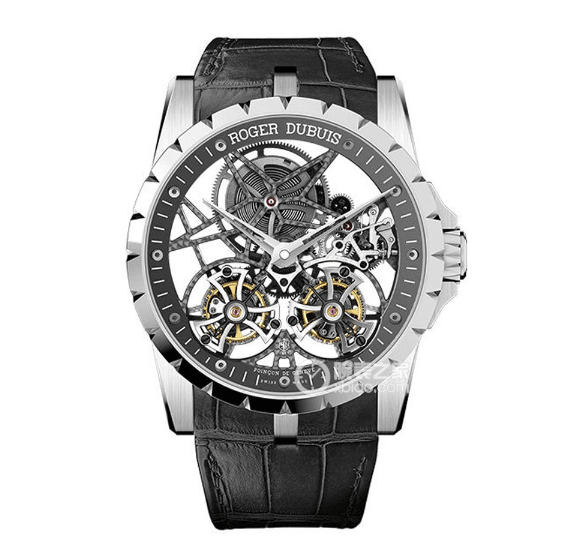 YS King Roger Dubuis 1:1replica watch white steel hollow double flying tourbillonRDDBEX0396