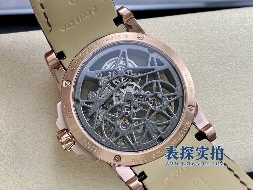 YS King Roger Dubuis watch rose gold hollow double flying tourbillonRDDBEX0283 bottom cover picture