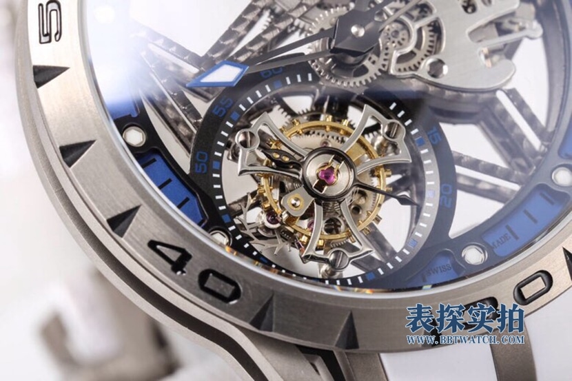 BBR King Roger Dubuis 1:1replica watch hollow tourbillon mechanical watch white RDDBEX0479detail shots