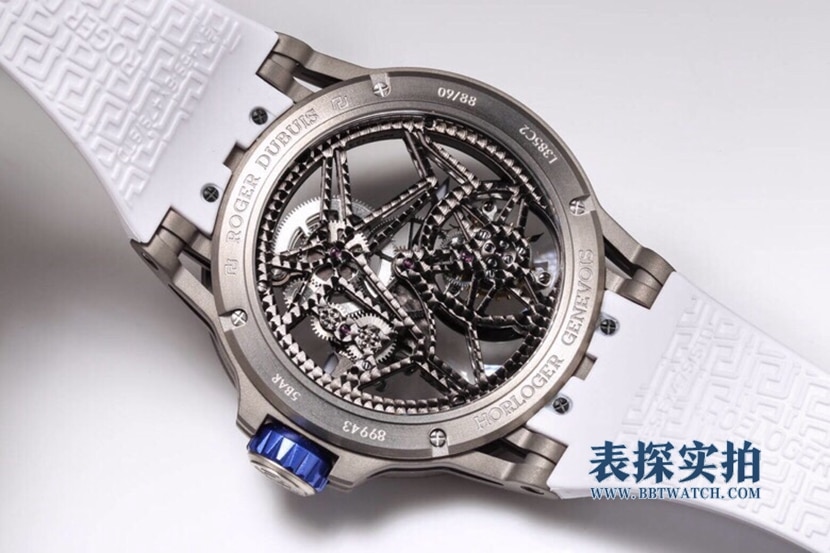 BBR King Roger Dubuis watch hollow tourbillon mechanical watch white RDDBEX0479 bottom cover picture