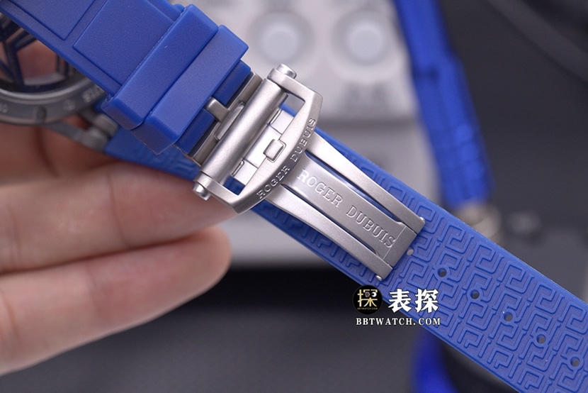BBR King Roger Dubuis watch hollow plate tourbillon blue rubber model RDDBEX0479clasplive photos