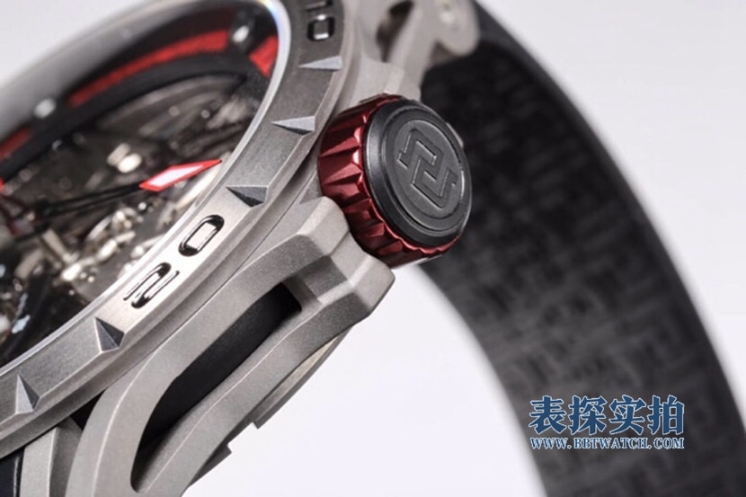 BBR King Roger Dubuis watch white steel tourbillon hollow rubber model RDDBEX0545detail shots