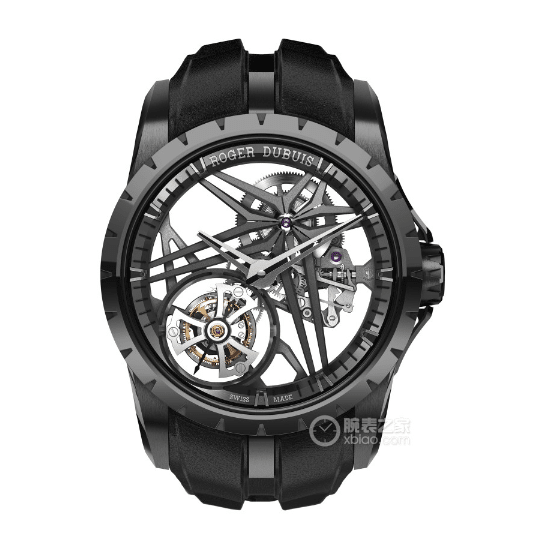BBR King Roger Dubuis collectible watches carbon fiber skeleton tourbillon black rubber models