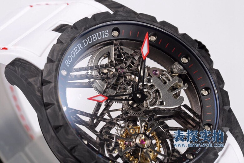 BBR King Roger Dubuis watch hollow plate tourbillon rubber model DBEX0577detail shots
