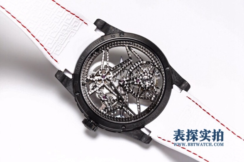 BBR King Roger Dubuis watch hollow plate tourbillon rubber model DBEX0577 bottom cover picture