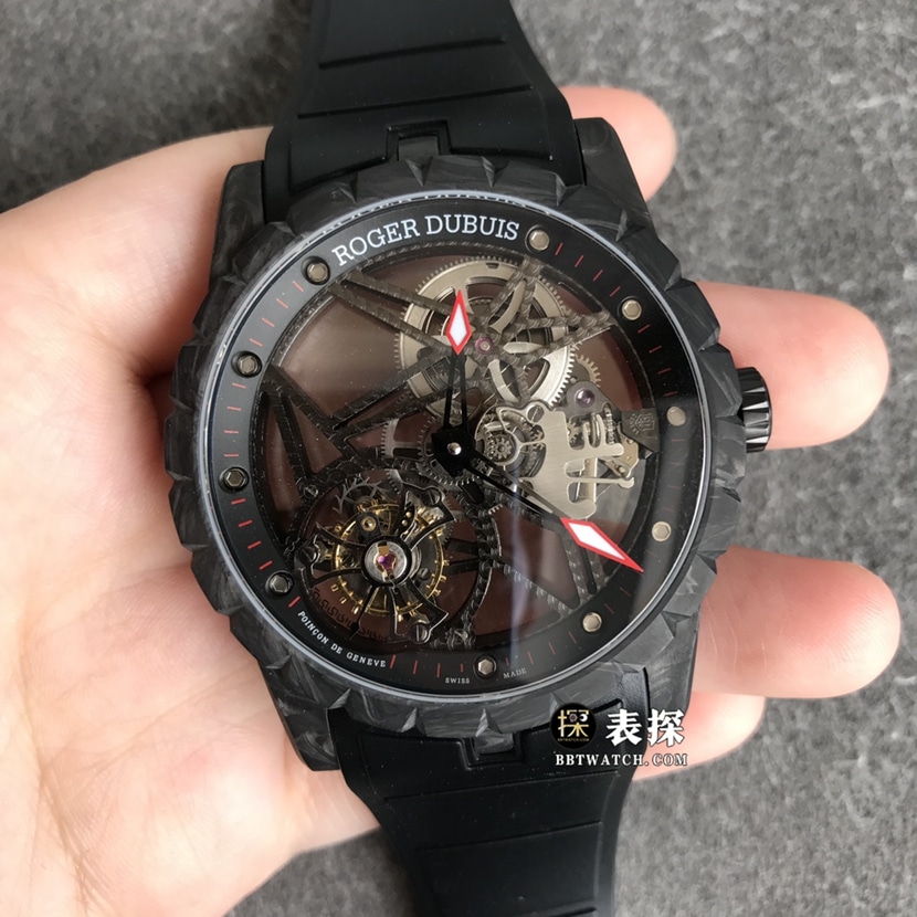 BBR factory Roger Dubuis King watch men's hollow plate rubber model pictures and prices front live photo