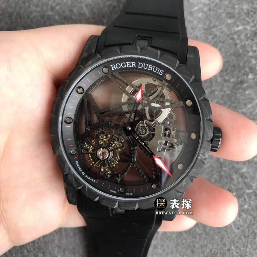 BBR factory Roger Dubuis King watch men's hollow plate rubber model pictures and prices front live photo