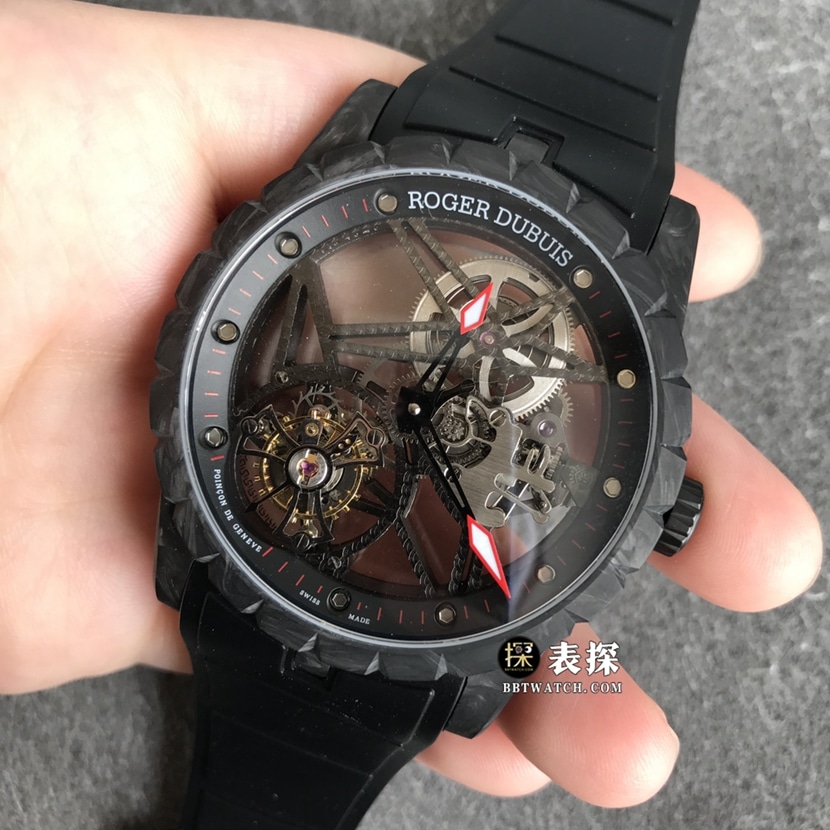 BBR factory Roger Dubuis King watch men's hollow plate rubber model pictures and prices front live photo