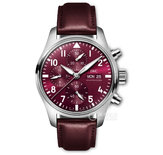 Pilot Universal collectible watches Burgundy Red Plate Belt Model IW388107