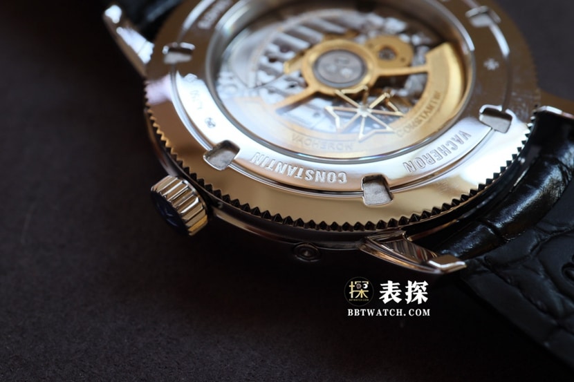 MX inherited Vacheron Constantin1:1replica watch men's dark gray plate leather strap model 4010T/000G-B740caseback live photo