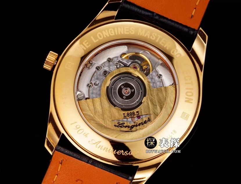 Watchmaking tradition Longines1:1replica watch gray plate leather strap model L2.793.6.73.2caseback live photo