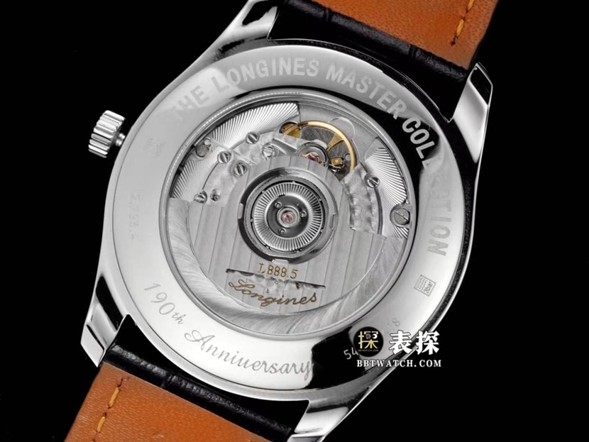 Watchmaking tradition Longines1:1replica watch men's silver dialleather strap model L2.793.4.73.2caseback live photo