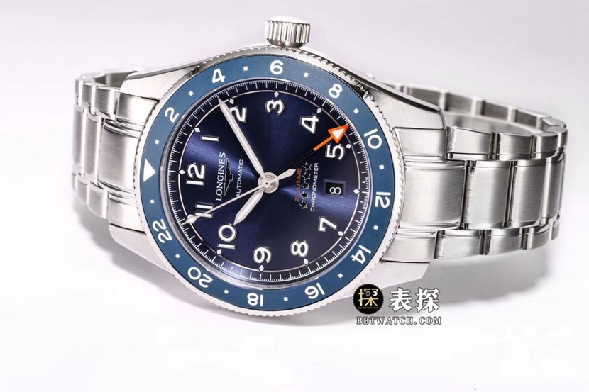 Forerunner Longines1:1replica watch blue dialsteel bracelet model L3.812.4.93.6front live photo
