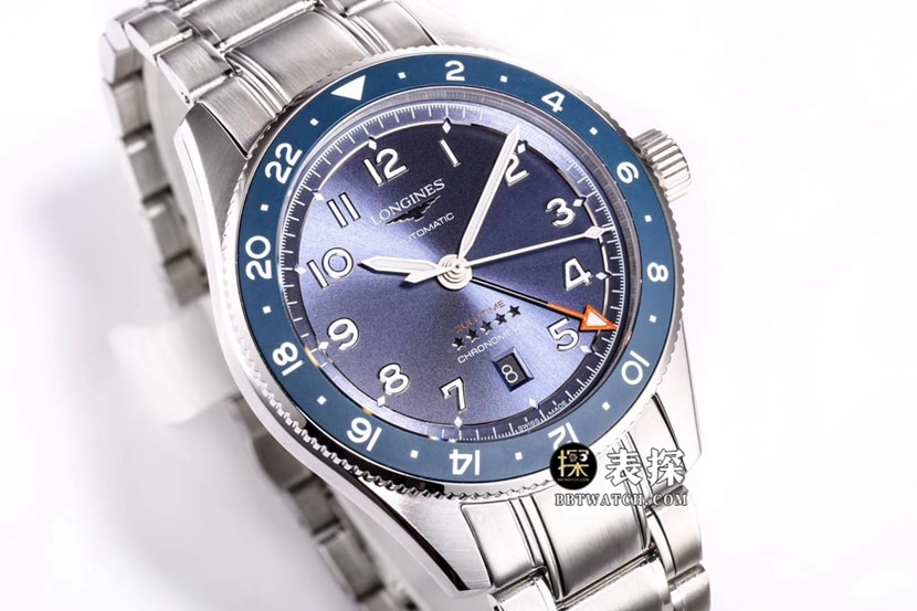 Forerunner Longines1:1replica watch blue dialsteel bracelet model L3.812.4.93.6front live photo
