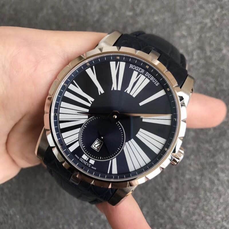 PF Roger Dubuis King Series DBEX0535replica watch genuine and fake review front view