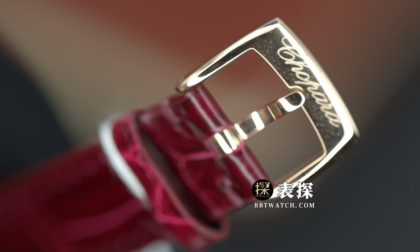 YF Happy Diamond Chopard1:1replica watch red mother-of-pearl plate rose gold8 smart diamondleather strap model 275378-5005clasplive photos