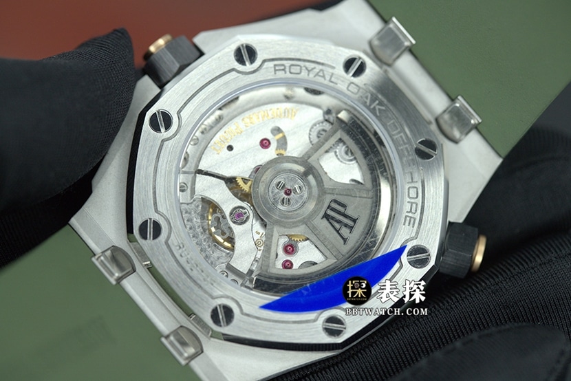 ZF Offshore Audemars Piguet collectible watches military green disk rubber model avocado 15720ST.OO.A052CA.01 back actual photo