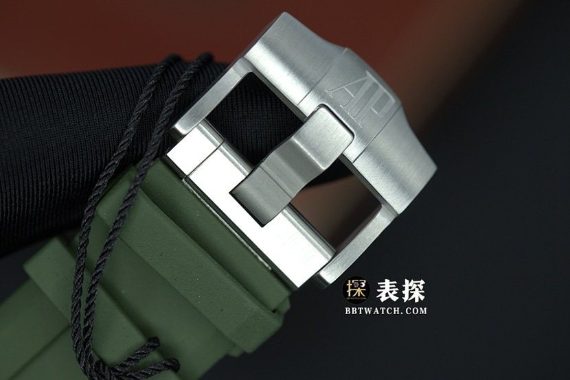 ZF Offshore Audemars Piguet collectible watches military green disk rubber model avocado 15720ST.OO.A052CA.01 buckle actual photo