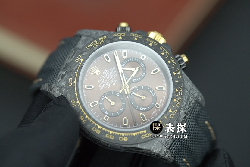 Diw factory Rolex men's universe chronograph Daytonatop-tier 1:1super watch gradient brown plate rubber model front live photo