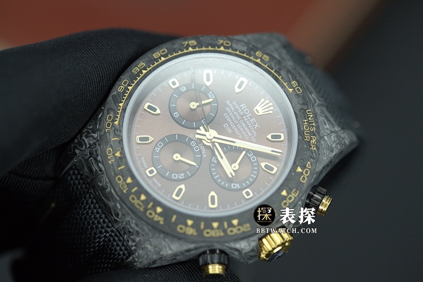 Diw factory Rolex men's universe chronograph Daytonatop-tier 1:1super watch gradient brown plate rubber model front live photo