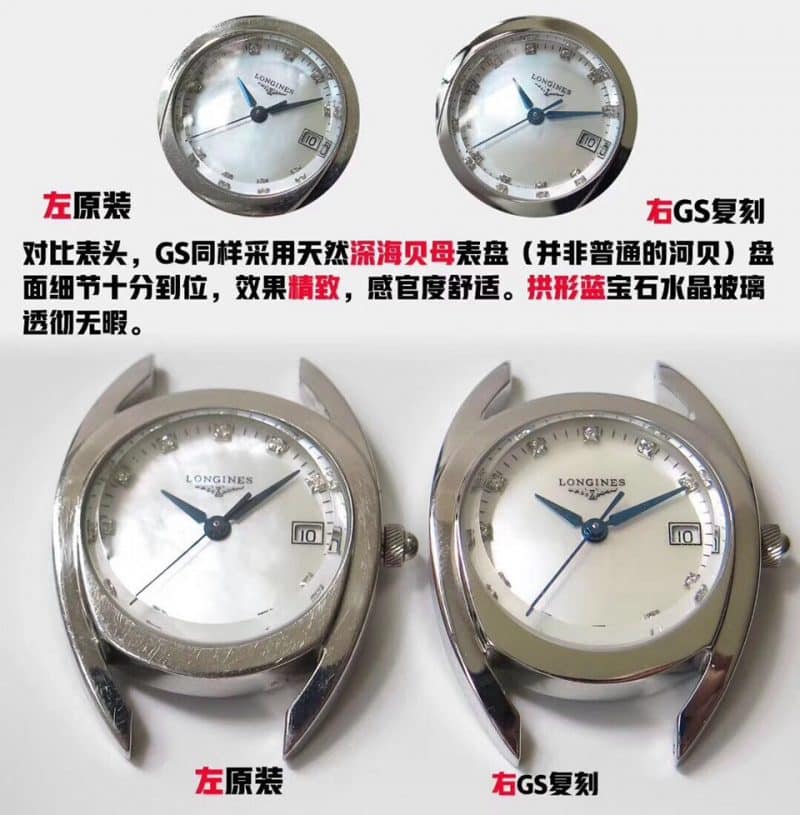 GS Longines Equestrian Series Watch Authentic and Fake Comparison Evaluation Table Header Picture