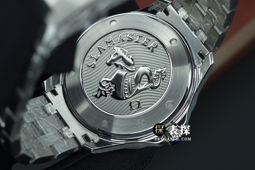 Original SeamasterOmega1:1replica watch black dialsteel bracelet model 212.30.41.20.01.003caseback live photo