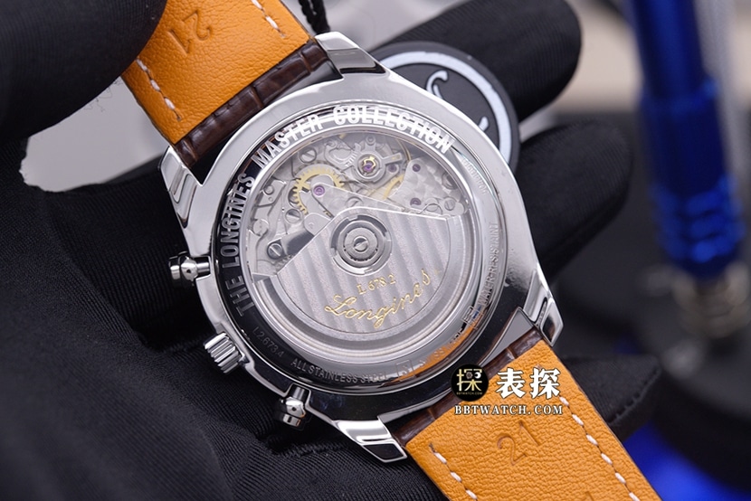 KL factory watch traditional Longines1:1replica watch silver dial wheat grain leather strap model L2.673.4.78.3caseback live photo