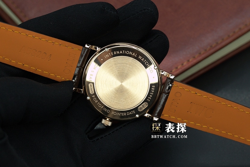 Portofino IWC1:1replica watch blue dialleather strap model IW359201caseback live photo