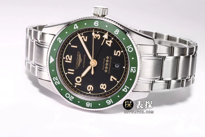 Sports Longines1:1replica watch carbon black dialsteel bracelet model L3.812.4.63.6front live photo