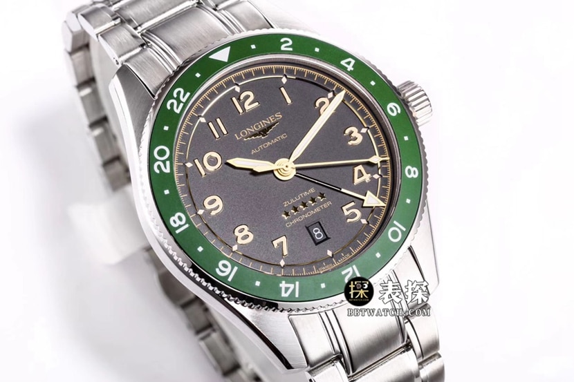 Sports Longines1:1replica watch carbon black dialsteel bracelet model L3.812.4.63.6front live photo