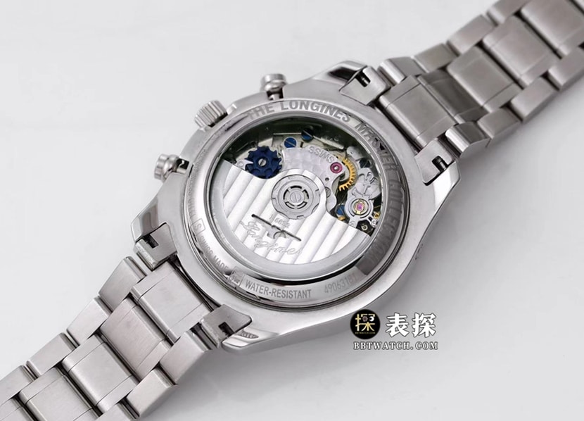 LGS watchmaking traditional Longines1:1replica watch silver dial wheat grain moon phasesteel bracelet model L2.673.4.78.6caseback live photo