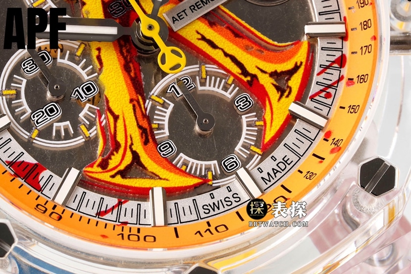 APF Offshore Bad Warrior Sunny Yellow Rubber Watch Front Actual Photo