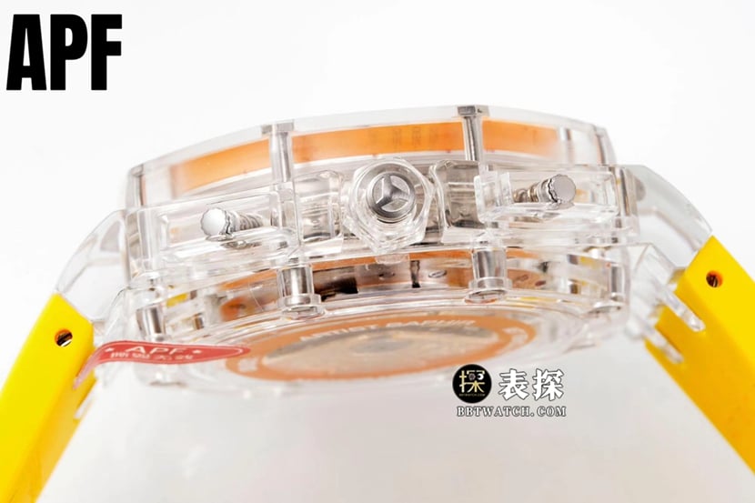 APF offshore Audemars Piguet watch Bada Warrior Sunshine Yellow Rubber model side real shot photo