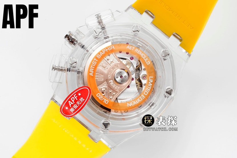 APF offshore Audemars Piguet watch The Bad Guys Warrior Sunshine Yellow Rubber Model Back Real Shot