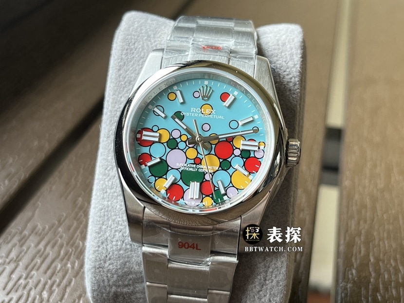 Rolex classic watch, krf Oyster Perpetual watch, front live photo