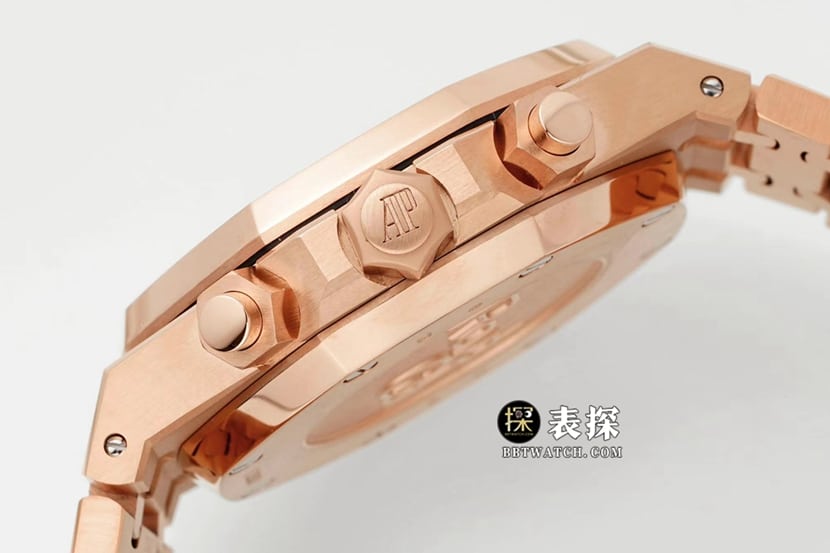 IPFRoyal OakAudemars Piguet1:1replica watch blue dialrose goldsteel bracelet model 26331OR.OO.1220OR.01side live photo