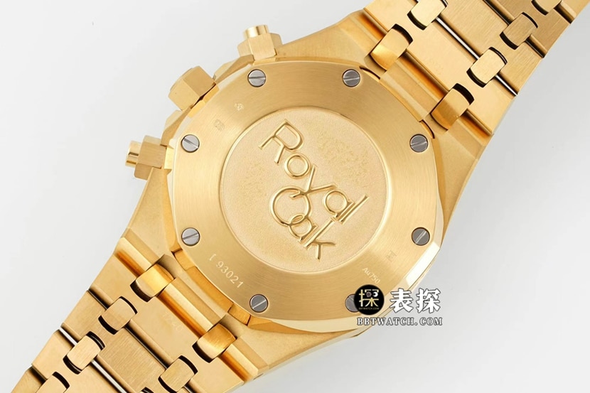 IPFRoyal OakAudemars Piguet1:1replica watch green dialyellow goldsteel bracelet model 26331BA.OO.1220BA.02caseback live photo
