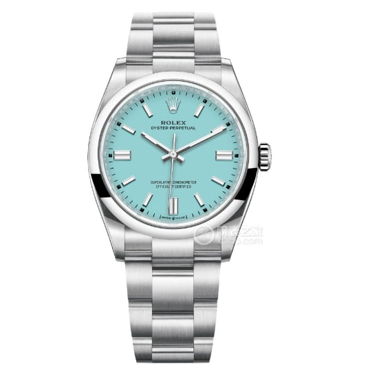 EW Oyster Perpetual Rolex collectible watches Turquoise Blue Plate 31MM Steel Strap Model m277200-0007