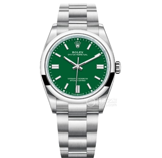 EW Oyster Perpetual Rolex collectible watches green disk 31MM steel strap models m277200-0006