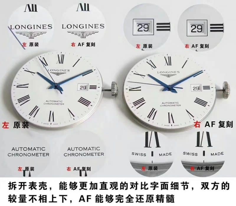 AF Longines founder L2.821.4.11.6replica watch authenticity review detail shots
